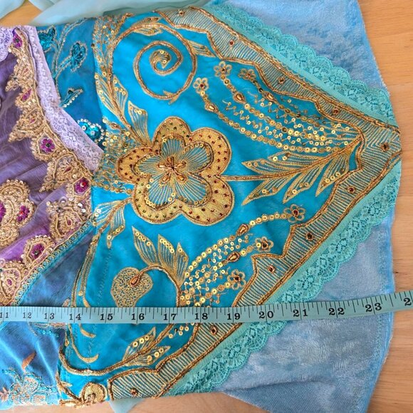 Lavender & Blue Velvet and Vintage Embroidered Blouse | Size Medium - Picture 6 of 8